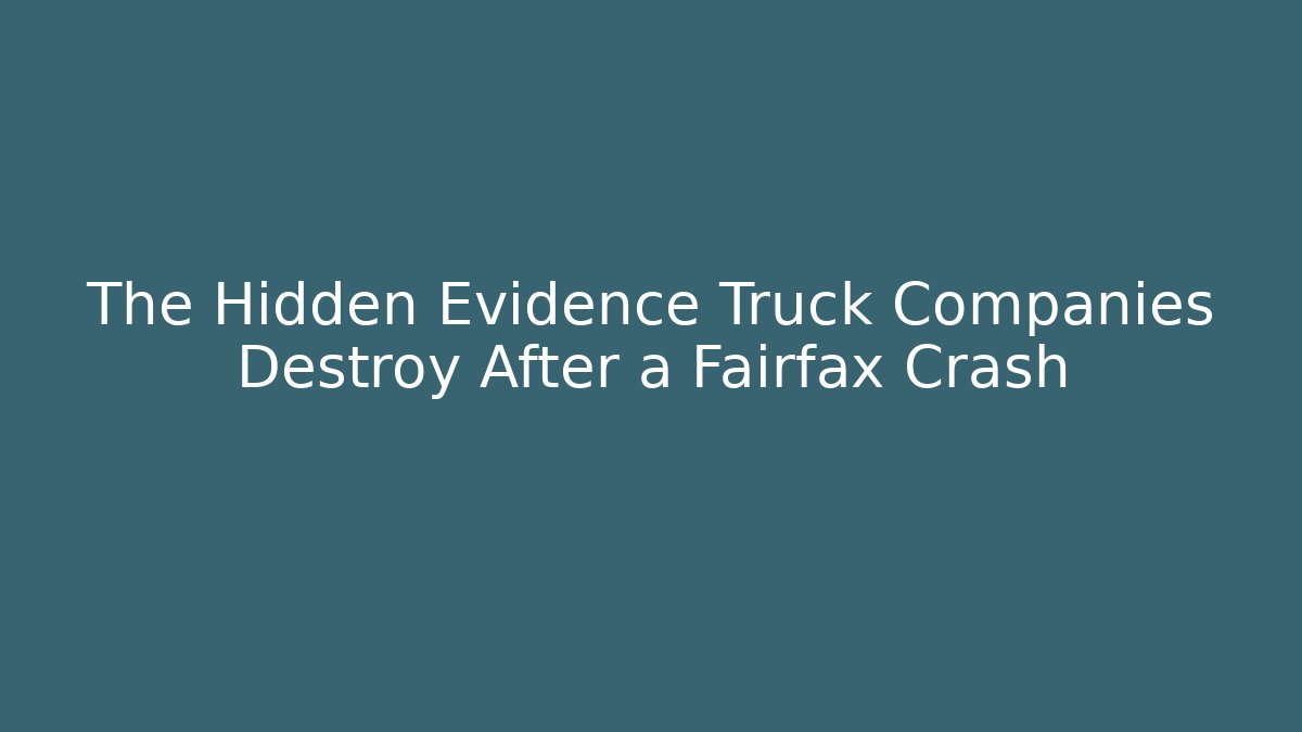 The Hidden Evidence Truck Companies Destroy After a Fairfax Crash