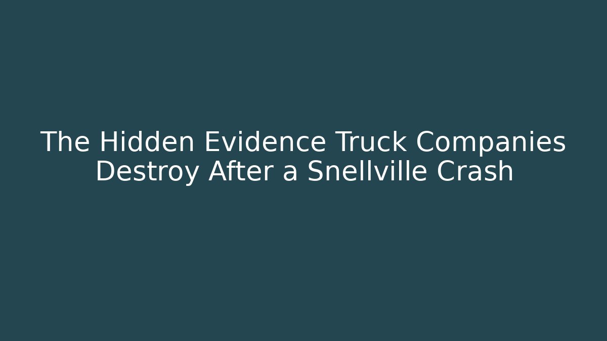The Hidden Evidence Truck Companies Destroy After a Snellville Crash