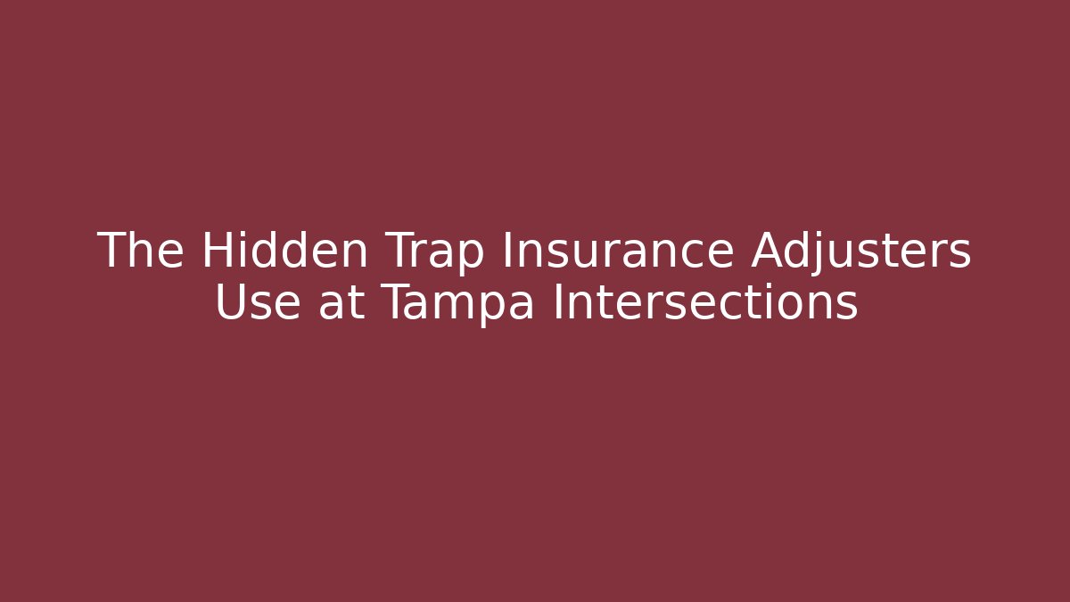The Hidden Trap Insurance Adjusters Use at Tampa Intersections - V Auction