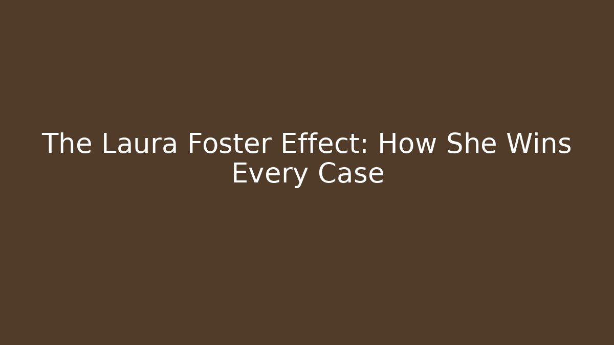 The Laura Foster Effect: How She Wins Every Case - V Auction