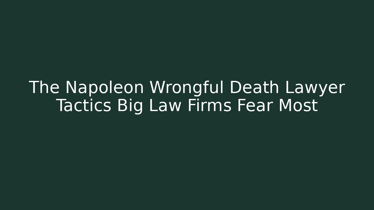 The Napoleon Wrongful Death Lawyer Tactics Big Law Firms Fear Most