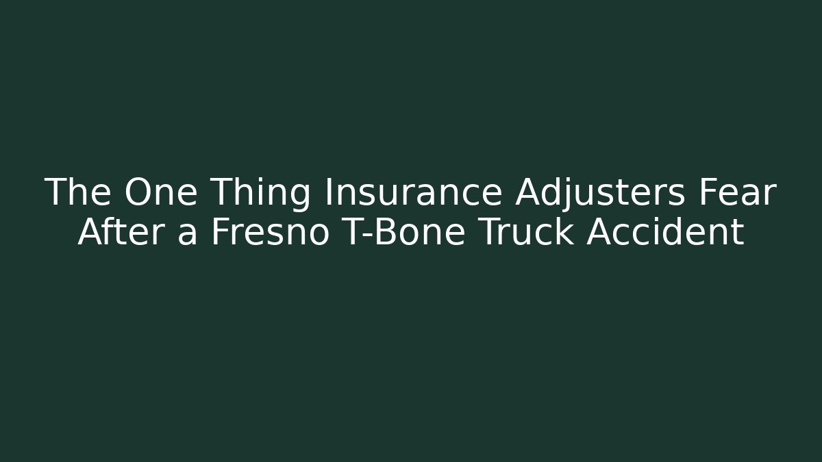 The One Thing Insurance Adjusters Fear After a Fresno T-Bone Truck Accident