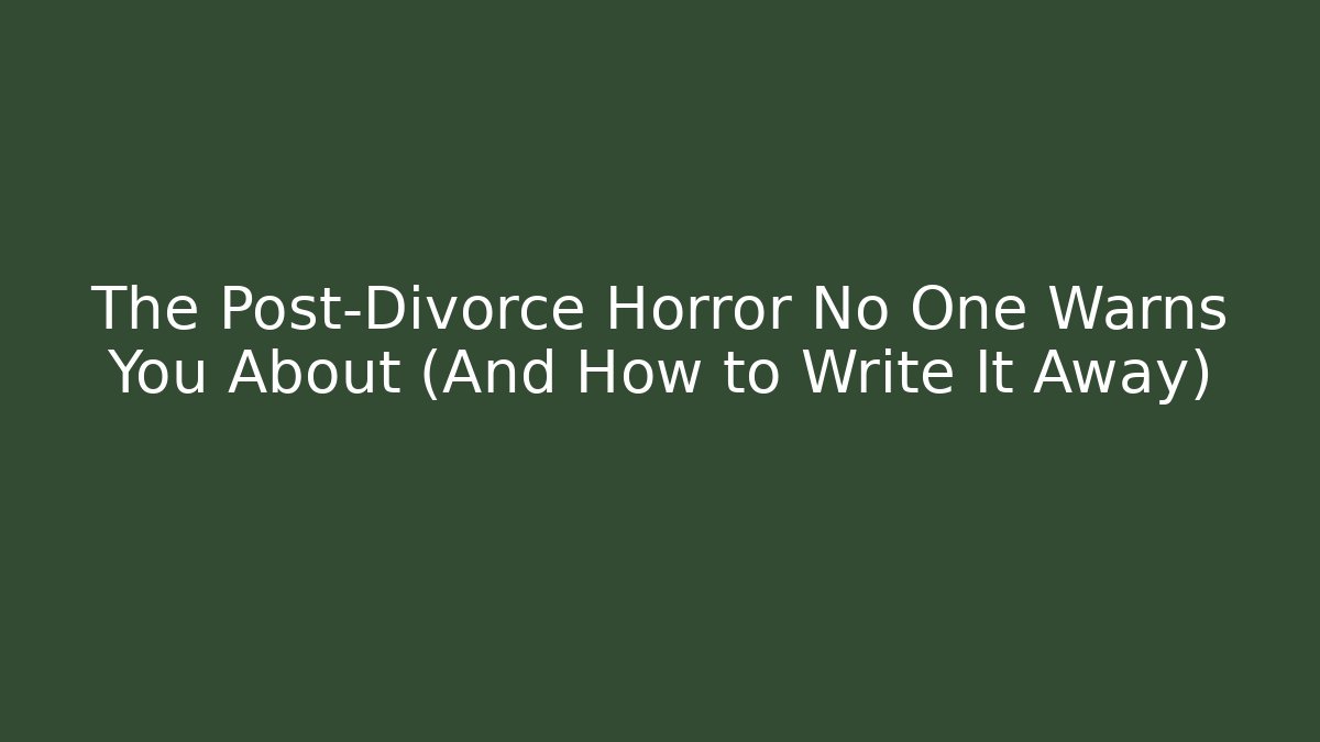The Post-Divorce Horror No One Warns You About (And How to Write It Away)