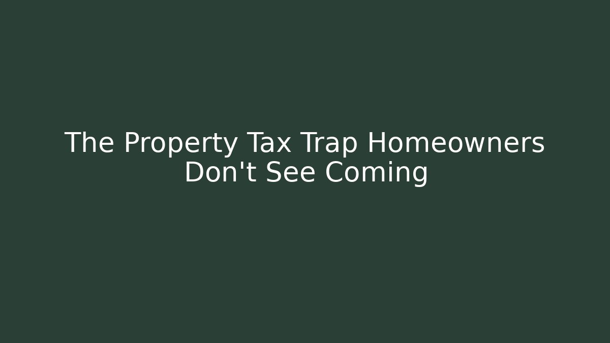 The Property Tax Trap Homeowners Don't See Coming