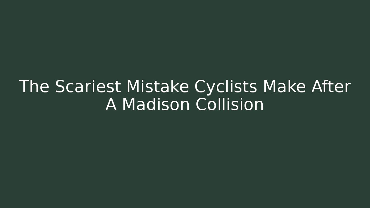 The Scariest Mistake Cyclists Make After A Madison Collision - V Auction