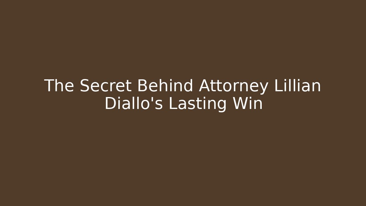 The Secret Behind Attorney Lillian Diallo's Lasting Win - V Auction
