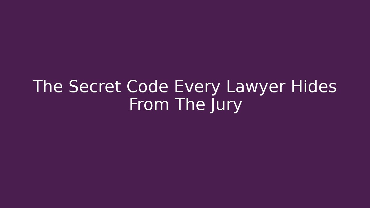 The Secret Code Every Lawyer Hides From The Jury - V Auction