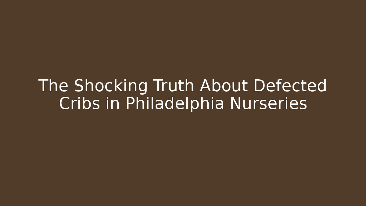 The Shocking Truth About Defected Cribs in Philadelphia Nurseries