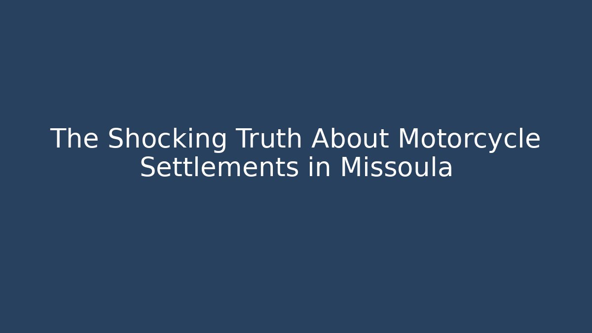 The Shocking Truth About Motorcycle Settlements in Missoula - V Auction