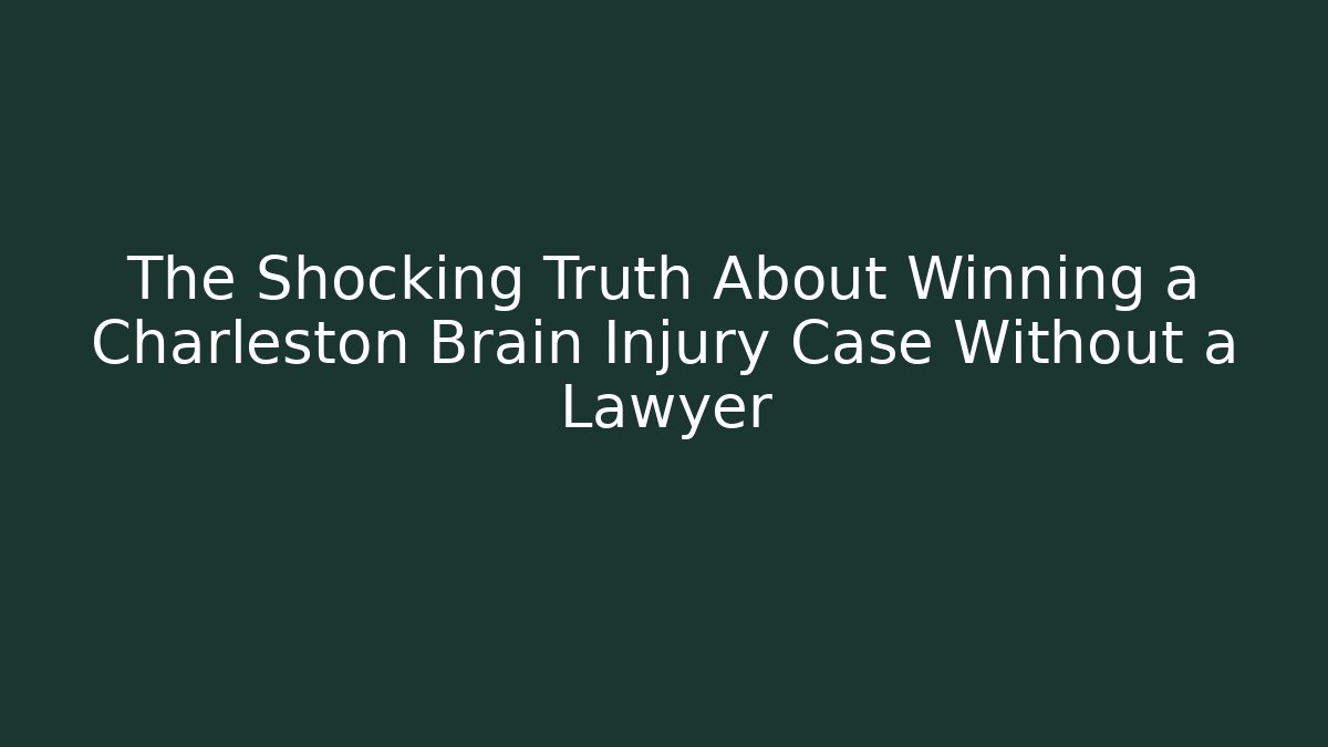 The Shocking Truth About Winning a Charleston Brain Injury Case Without a Lawyer