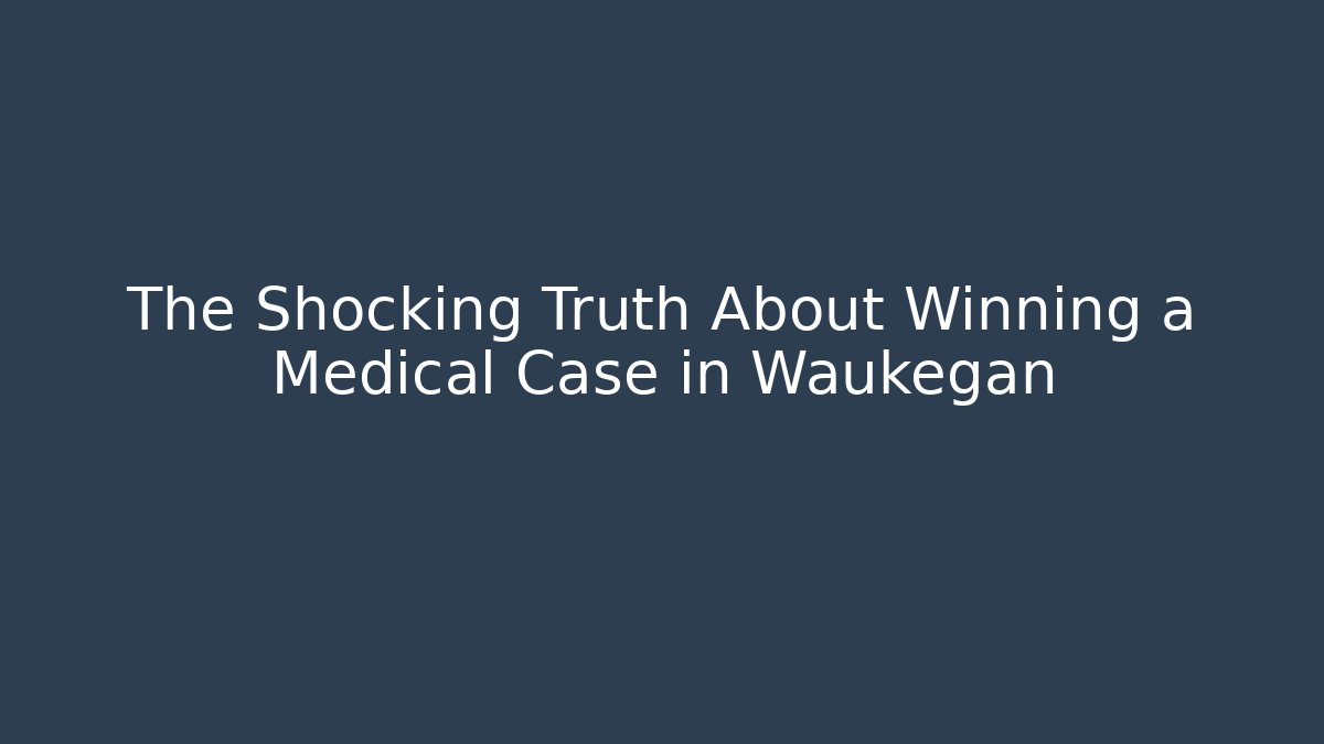 The Shocking Truth About Winning a Medical Case in Waukegan