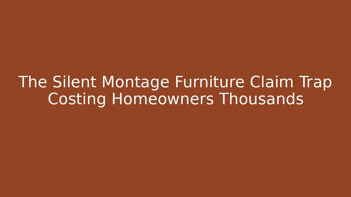 The Silent Montage Furniture Claim Trap Costing Homeowners Thousands