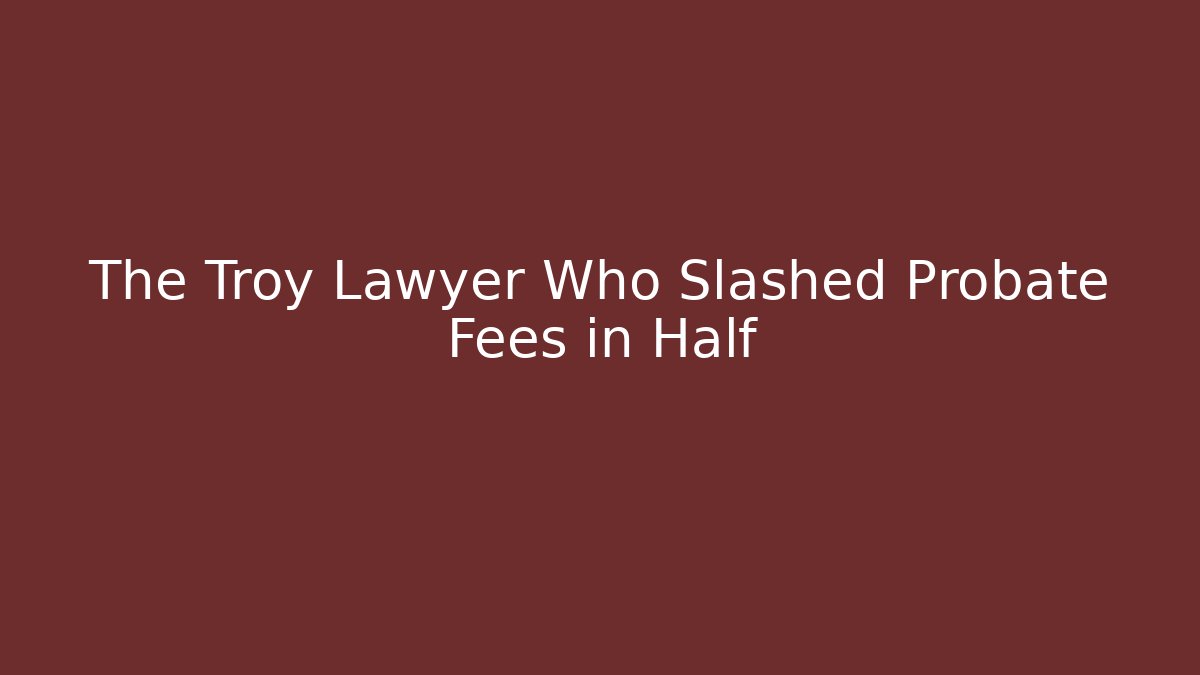The Troy Lawyer Who Slashed Probate Fees in Half - V Auction