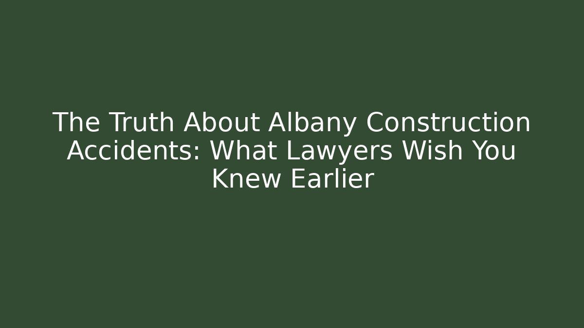 The Truth About Albany Construction Accidents: What Lawyers Wish You Knew Earlier