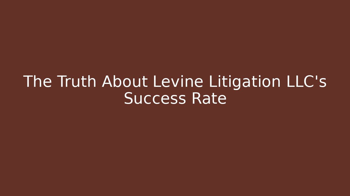 The Truth About Levine Litigation LLC's Success Rate - V Auction