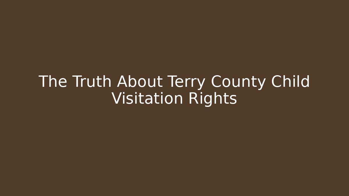 The Truth About Terry County Child Visitation Rights
