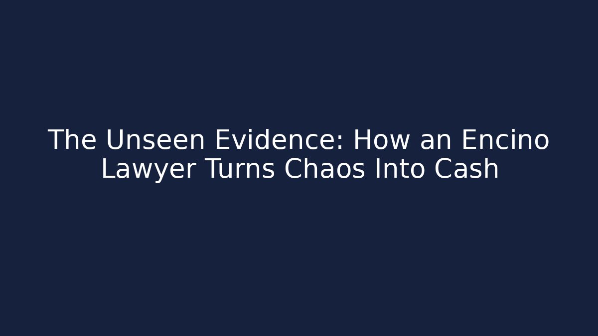 The Unseen Evidence: How an Encino Lawyer Turns Chaos Into Cash
