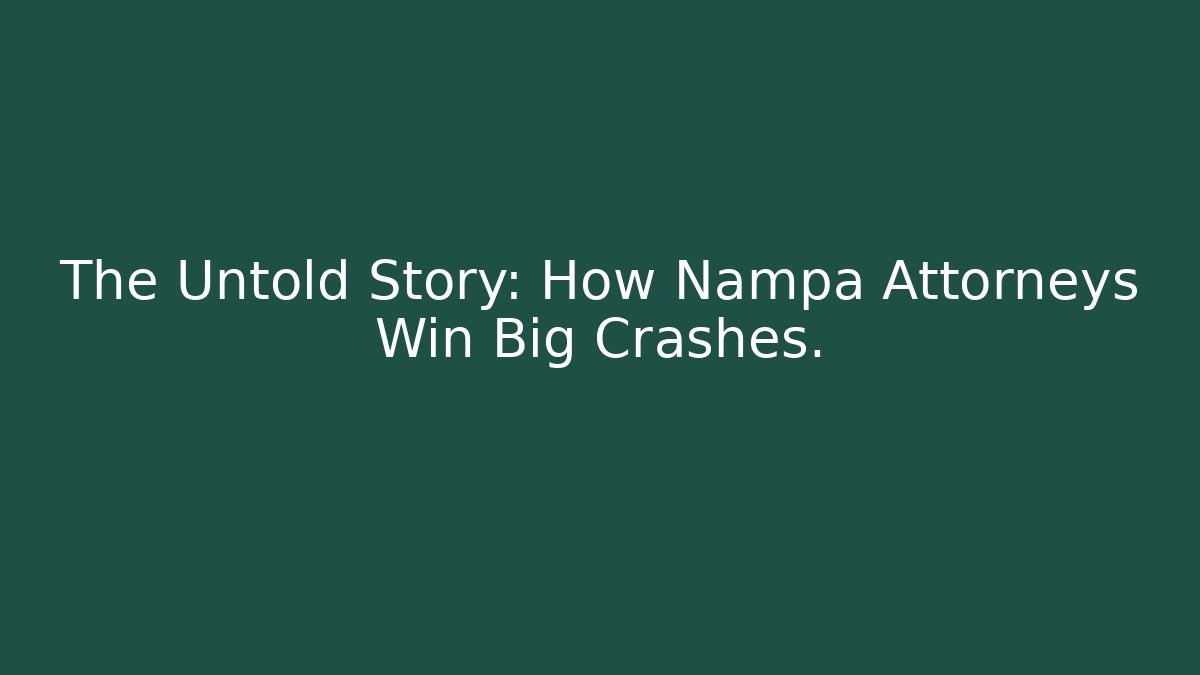 The Untold Story: How Nampa Attorneys Win Big Crashes.