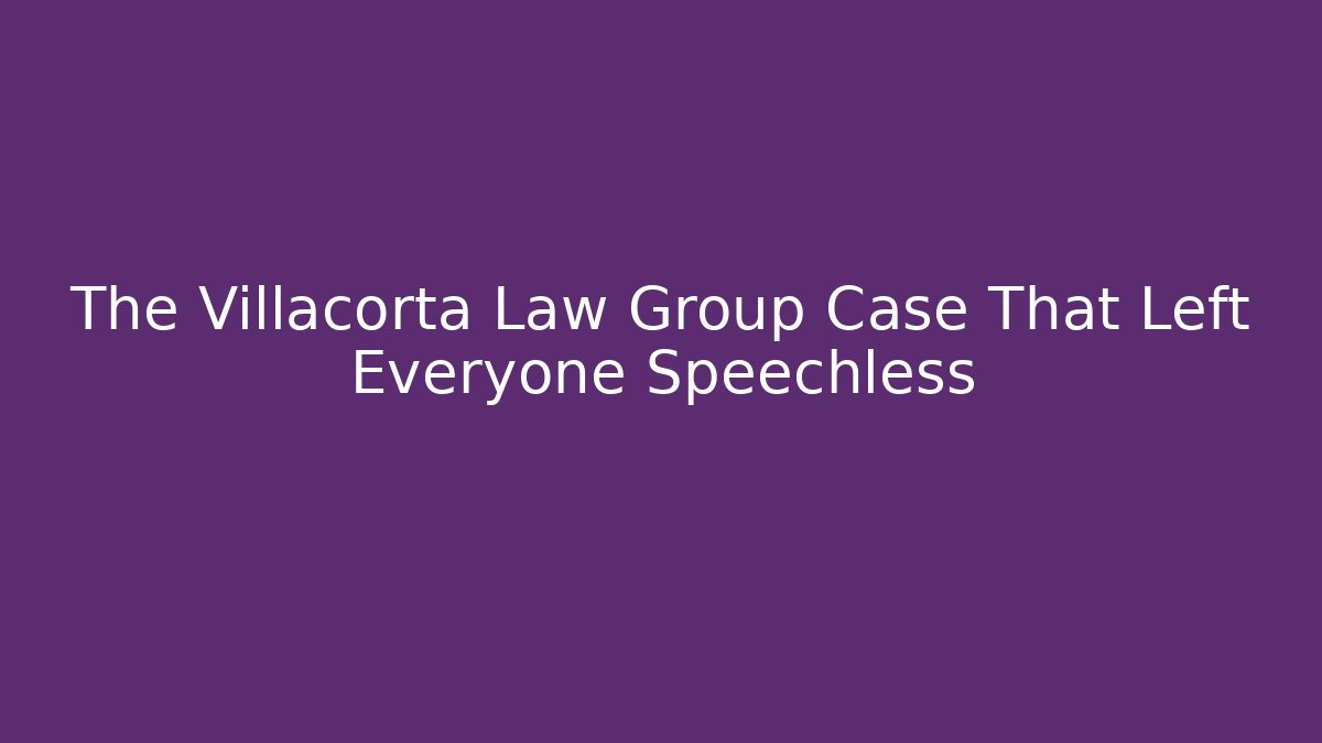 The Villacorta Law Group Case That Left Everyone Speechless - V Auction