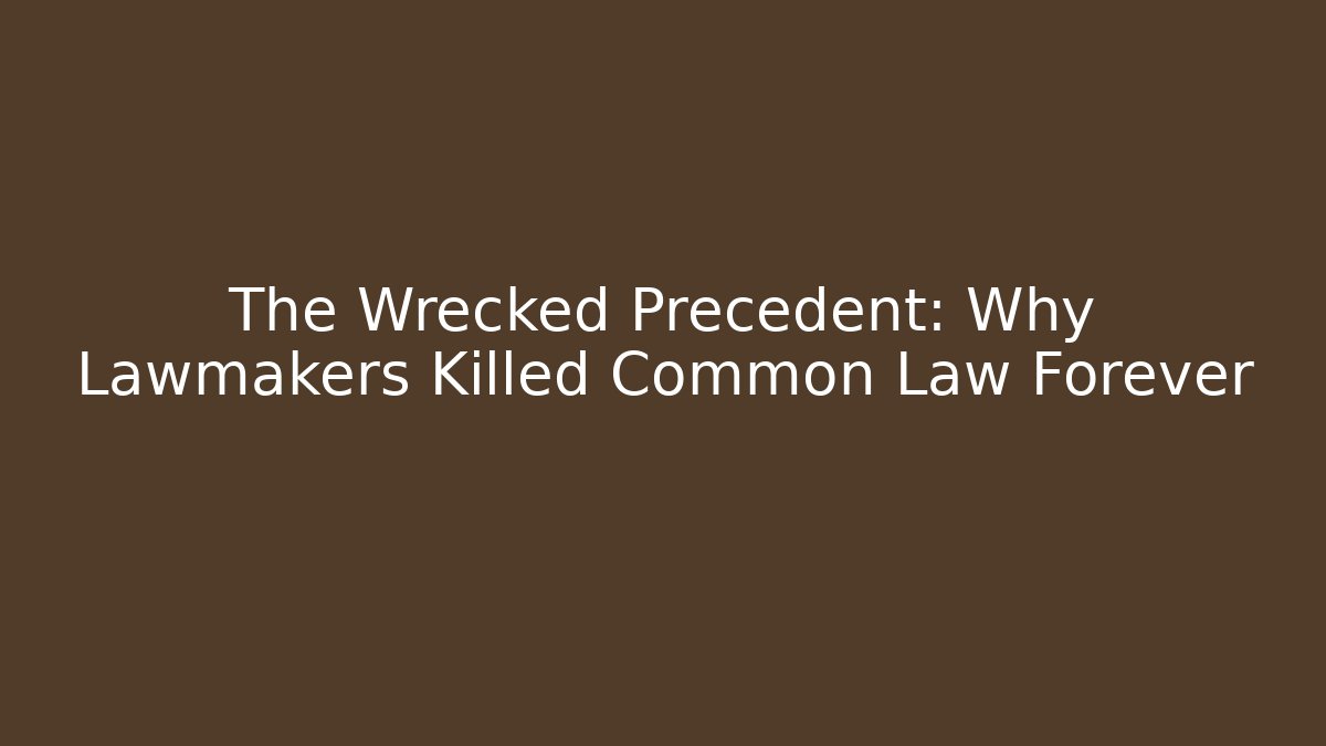 The Wrecked Precedent: Why Lawmakers Killed Common Law Forever