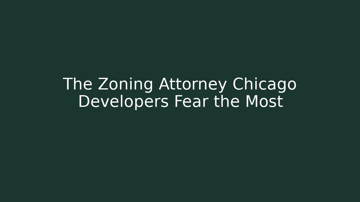 The Zoning Attorney Chicago Developers Fear the Most - V Auction