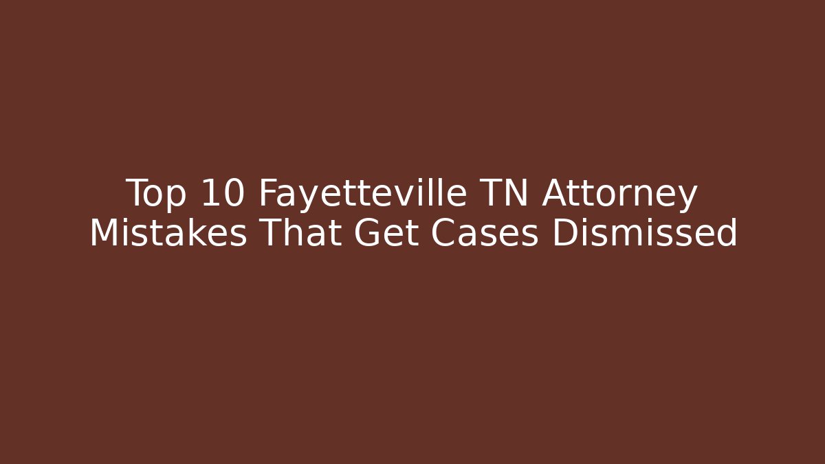 Top 10 Fayetteville TN Attorney Mistakes That Get Cases Dismissed