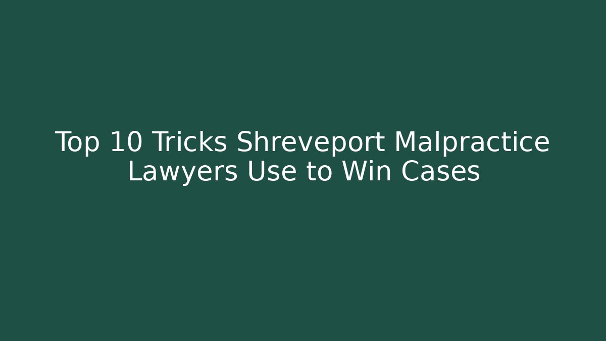 Top 10 Tricks Shreveport Malpractice Lawyers Use to Win Cases