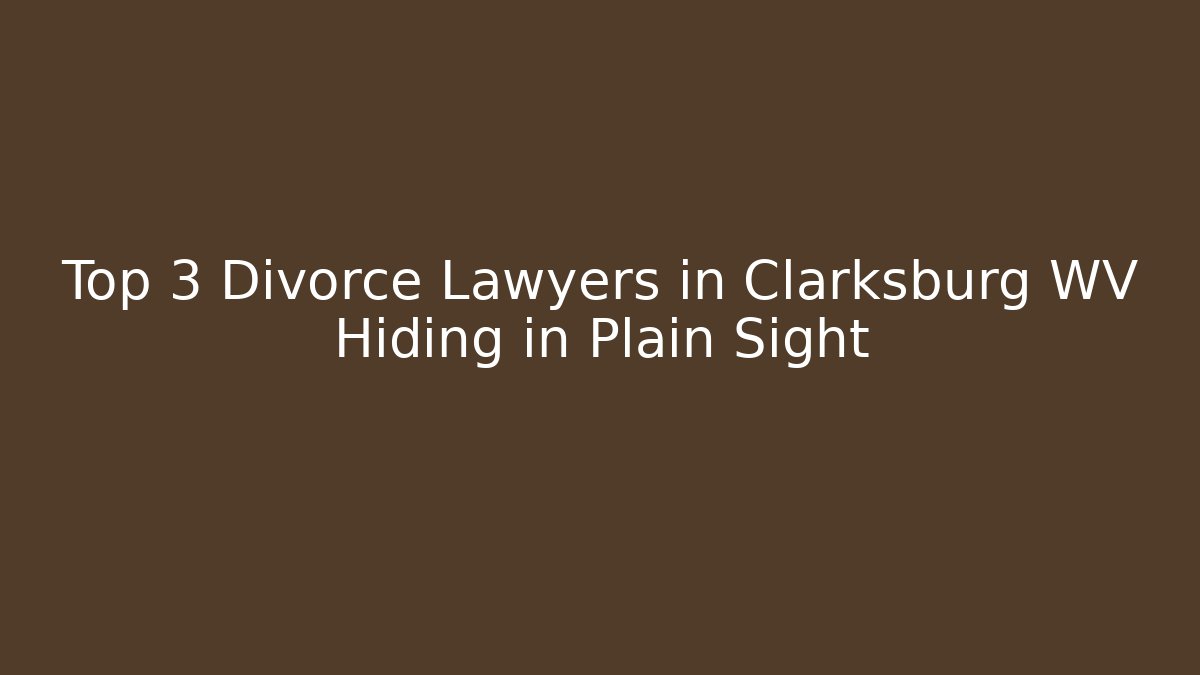 Top 3 Divorce Lawyers in Clarksburg WV Hiding in Plain Sight