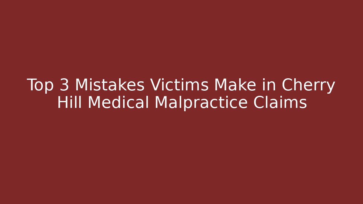 Top 3 Mistakes Victims Make in Cherry Hill Medical Malpractice Claims - V Auction