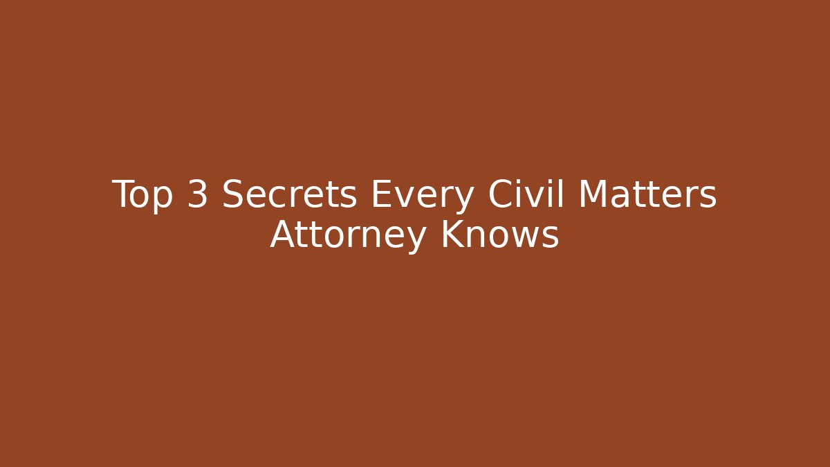 Top 3 Secrets Every Civil Matters Attorney Knows - V Auction