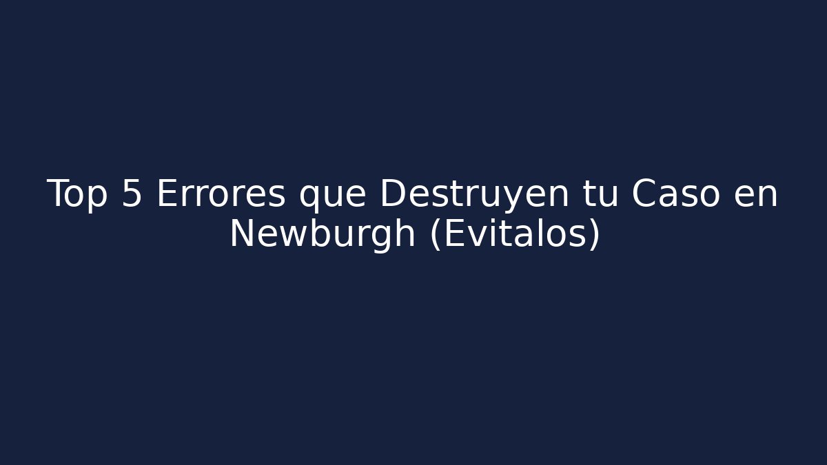Top 5 Errores que Destruyen tu Caso en Newburgh (Evítalos)