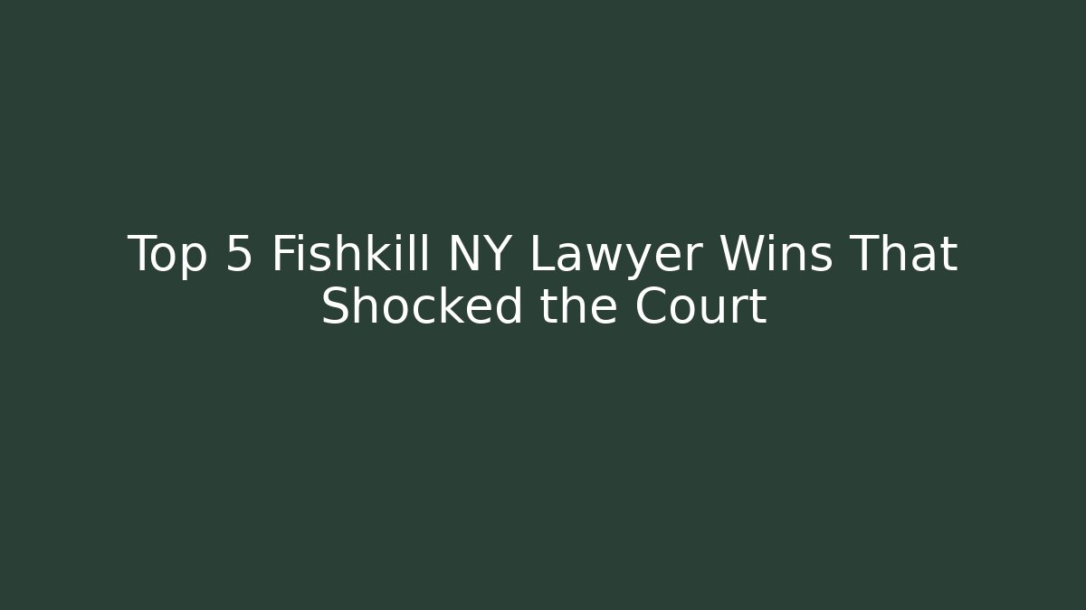 Top 5 Fishkill NY Lawyer Wins That Shocked the Court