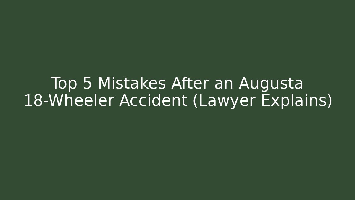 Top 5 Mistakes After an Augusta 18-Wheeler Accident (Lawyer Explains)