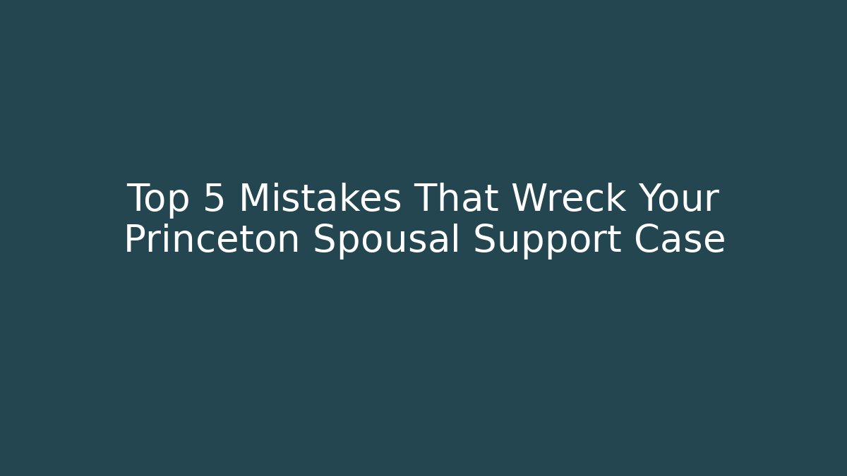Top 5 Mistakes That Wreck Your Princeton Spousal Support Case