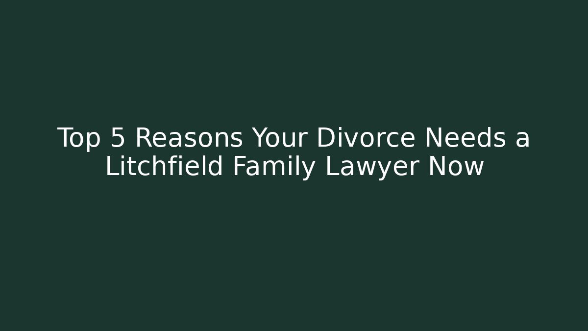 Top 5 Reasons Your Divorce Needs a Litchfield Family Lawyer Now - V Auction