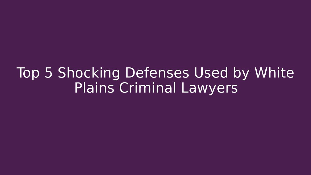 Top 5 Shocking Defenses Used by White Plains Criminal Lawyers - V Auction