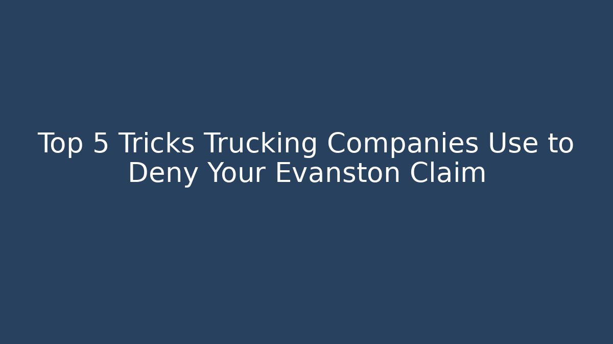 Top 5 Tricks Trucking Companies Use to Deny Your Evanston Claim