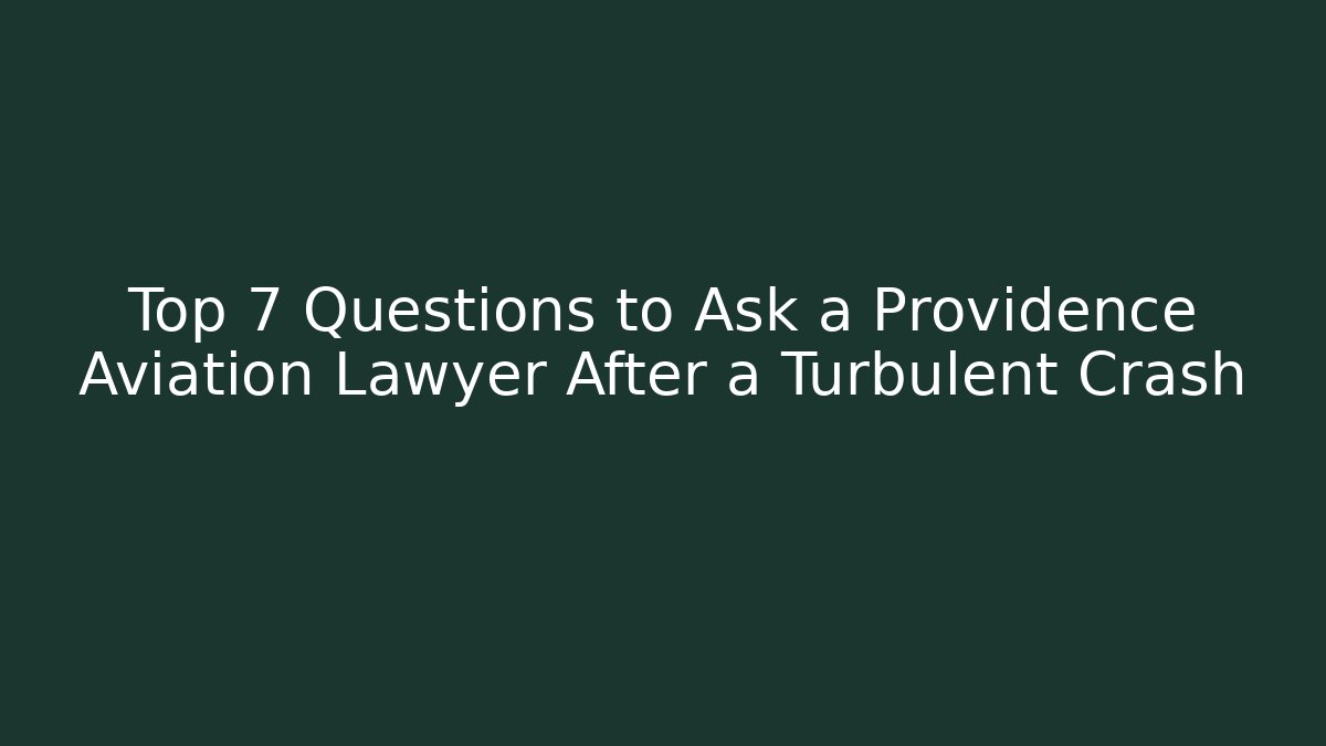 Top 7 Questions to Ask a Providence Aviation Lawyer After a Turbulent Crash
