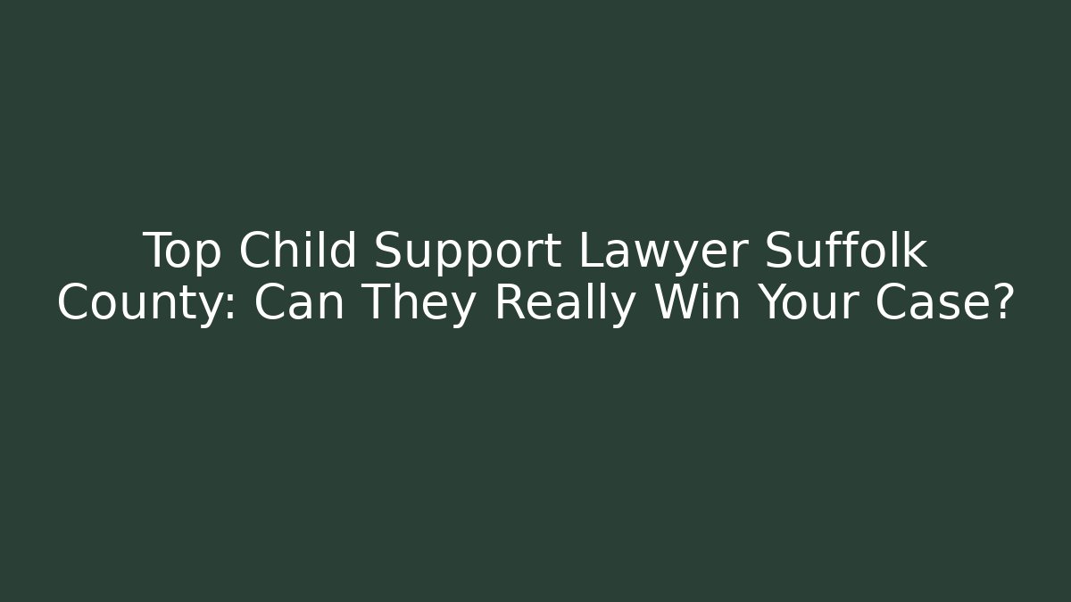 Top Child Support Lawyer Suffolk County: Can They Really Win Your Case? - V Auction