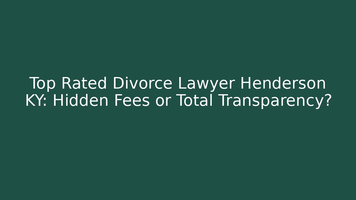 Top Rated Divorce Lawyer Henderson KY: Hidden Fees or Total Transparency? - V Auction
