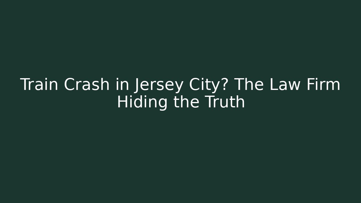 Train Crash in Jersey City? The Law Firm Hiding the Truth