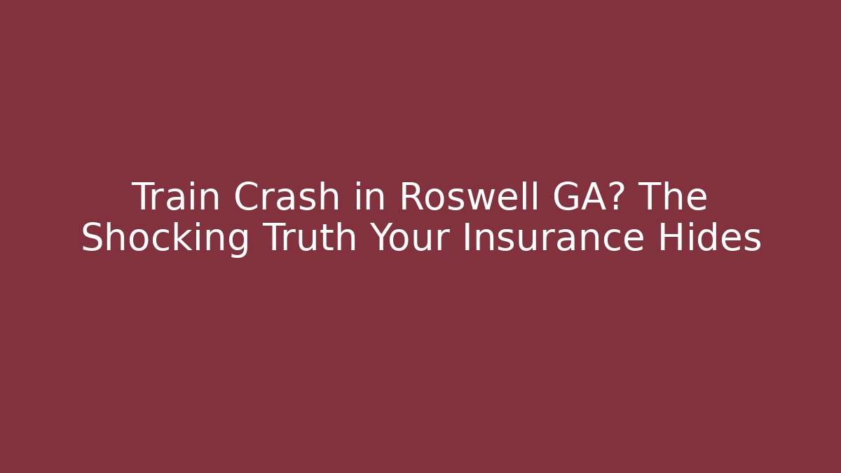 Train Crash in Roswell GA? The Shocking Truth Your Insurance Hides - V Auction