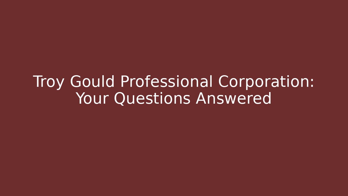 Troy Gould Professional Corporation: Your Questions Answered - V Auction