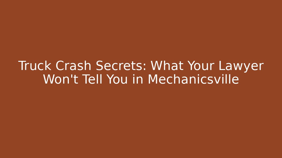Truck Crash Secrets: What Your Lawyer Won’t Tell You in Mechanicsville