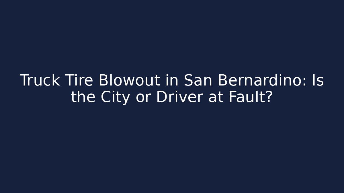 Truck Tire Blowout in San Bernardino: Is the City or Driver at Fault?