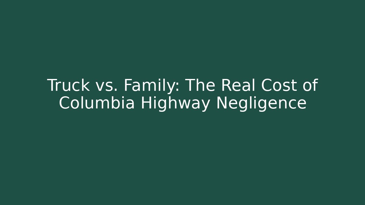 Truck vs. Family: The Real Cost of Columbia Highway Negligence