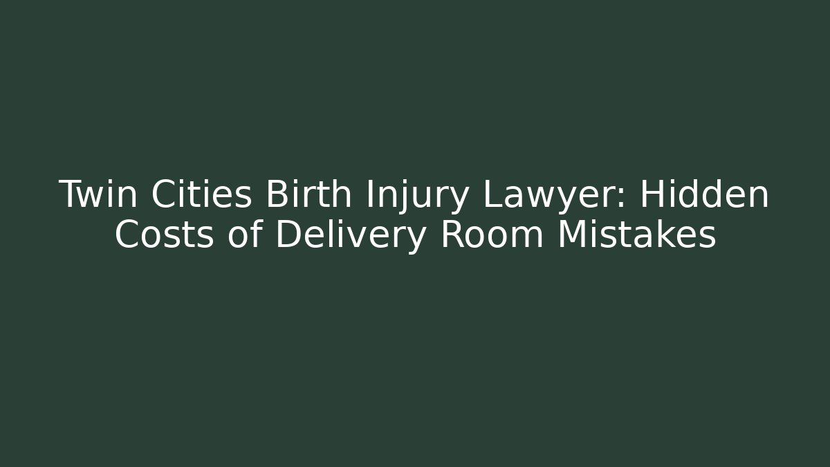 Twin Cities Birth Injury Lawyer: Hidden Costs of Delivery Room Mistakes