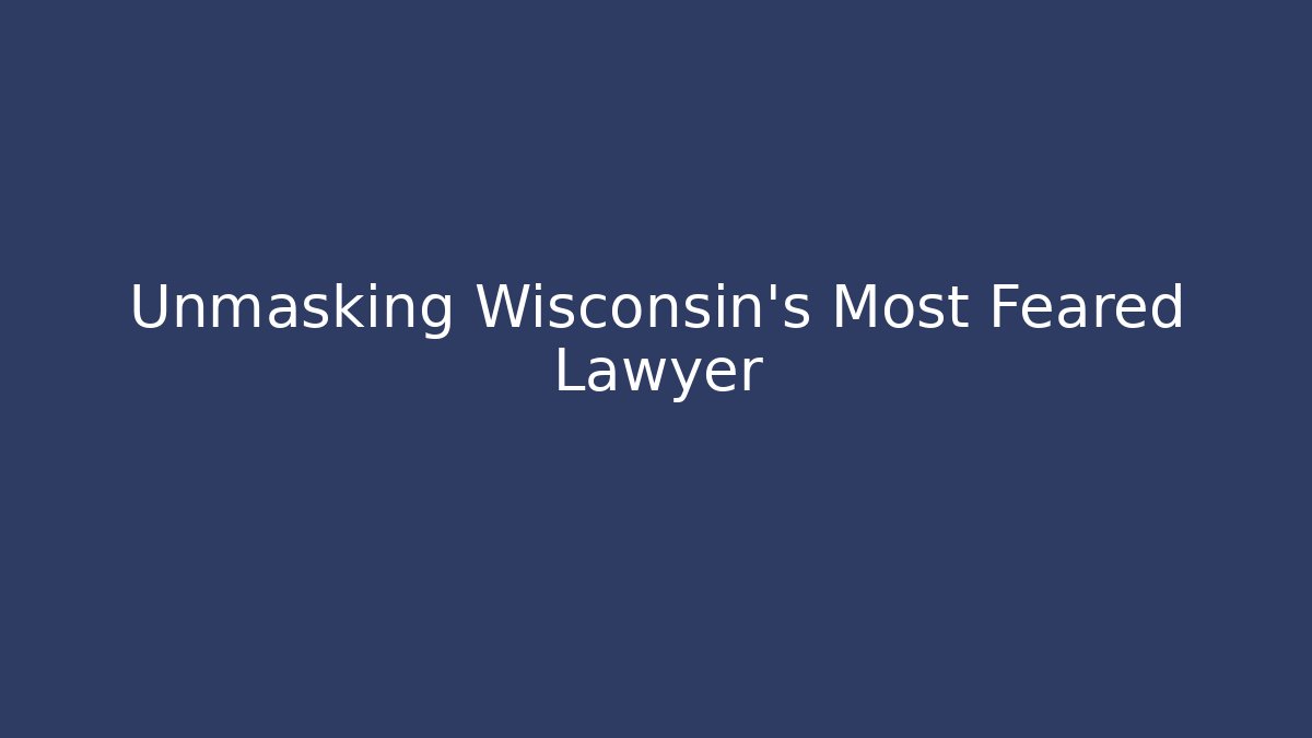 Unmasking Wisconsin's Most Feared Lawyer