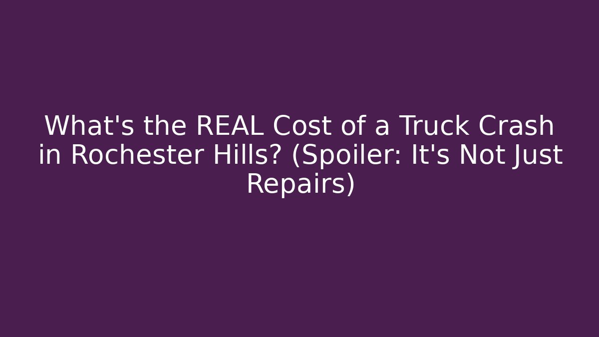 What’s the REAL Cost of a Truck Crash in Rochester Hills? (Spoiler: It’s Not Just Repairs)