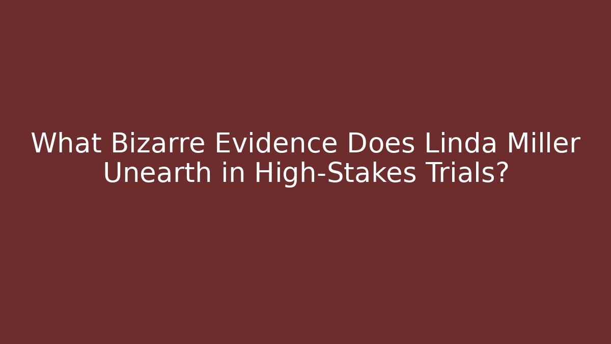 What Bizarre Evidence Does Linda Miller Unearth in High-Stakes Trials?